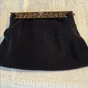 Chic Black Clutch with Gold Accents